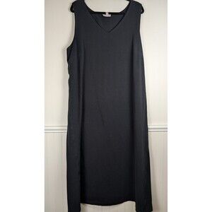 J Jill Shirt Maxi Dress Women’s Size 3x Perfect Pima Cotton Blend Stretch Black